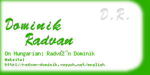 dominik radvan business card